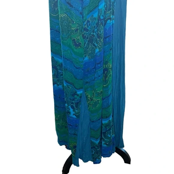 No Brand 2pc Maxi Green Tank Dress with Chiffon Multi Color Jacket Plus Size 3X - Picture 7 of 14